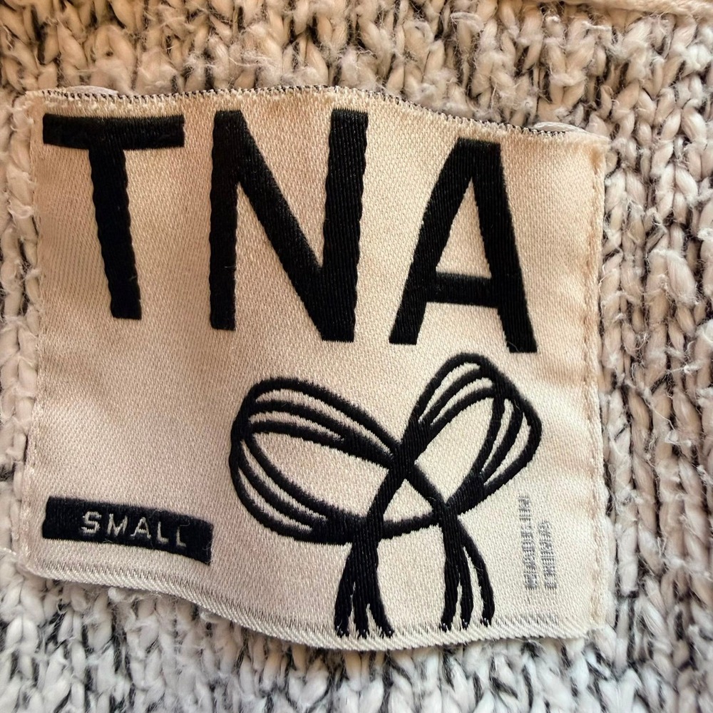 Aritzia TNA Marled Knit Hoodie White Gray Pullover Sweater Women's Small - Picture 3 of 6